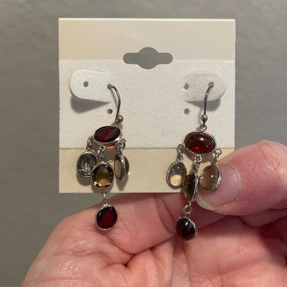 New Semi-Precious Stone Chandelier Earrings - Picture 3 of 3